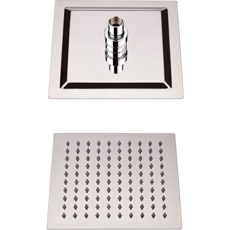 Milano Arvo 200mm Square Ultra Thin Fixed Rainfall Shower Head - Chrome (1/3)