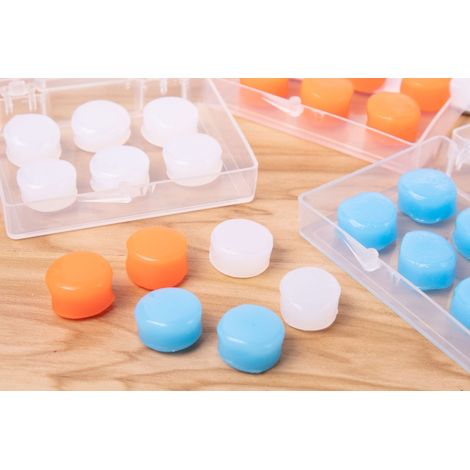 6 bouchons d'oreilles, réduction du bruit du sommeil, bouchons d'oreilles de natation, bouchons d'oreilles en silicone réutilisables et moulables (1/3)