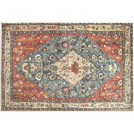 Tapis D'Entrée - Tapis De Sol Intérieur 60 x 90 cm - En Polyester - Motif Oriental Déstructuré - Pour Entrée Cuisine Salle De Bain - 1 Pièce (1/5)