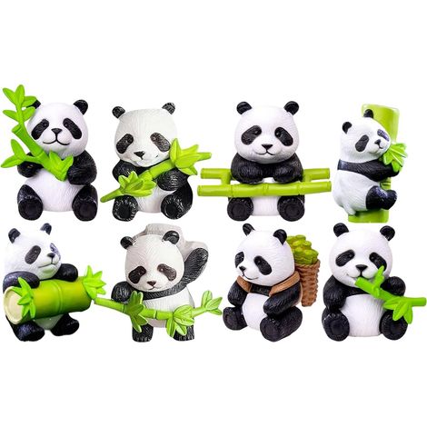Décorations de Voiture Panda – Statues de décoration de Panda, Figurines d'animaux décoratives  Ornement Compact et Mignon pour Tableau de Bord, Ensemble de pièces Miniatures pour Bureau, Table (1/5)