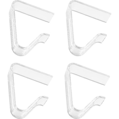 4 Pices Pinces Nappe Plastique(gros), Clips De Nappe Table Anti-glissant, Clip Transparent Pour Fixation De Nappe, Attache Nappe Pour Jardin Rest (1/5)