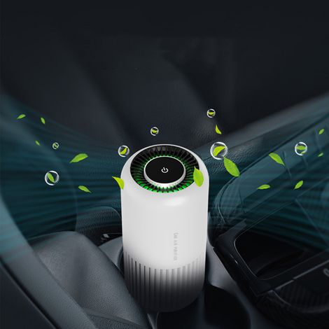 White Air Purifier with True HEPA Filter with UV-C Light, Mini Air Purifier Removes 99.97% Smoke All (1/5)