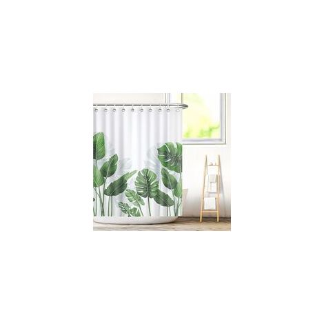 GROOFOO Rideau de Douche Rideaux de Salle de Bain avec 4 Crochets Anti-moisissure Lavable Beau Imprimée Haute Qualité Moule Résistant Antibactérien Facile à Nettoyer 180180cm (1/5)