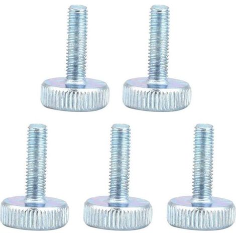 Vis à oreilles M5, vis à oreilles à tête moletée plate en acier au carbone plaqué zinc Vis à oreilles à main pour serrage et desserrage manuels(M525（5pcs）) (1/5)