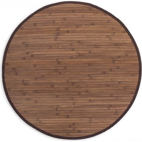 Tapis en bambou rond brun foncé Ø 200cm TAP06097