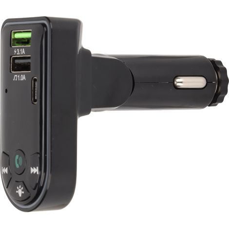 Freisprech-MP3-Player fürs Auto, Stereoanlage, zwei USB-Anschlüsse, Bluetooth-Ladegerät, Zigarettenanzünderadapter mit farbiger Ambientebeleuchtung (1/5)