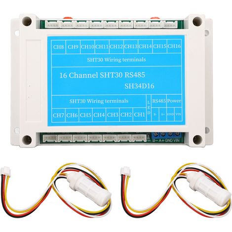 16-Kanal-RS485-Modul zur Messung von Luftfeuchtigkeit und Temperatur, Kollektor-Controllerplatine für RTU, elektronisches Bauteil für DC 8-30V (1/5)