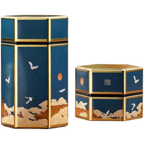 Ensemble de 2 boîtes à thé portables de style chinois, avec fermeture hermétique, idéales pour la cuisine et le garde-manger.-A (1/5)