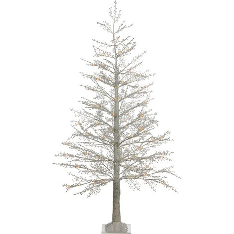 Arbre de Noël LED Moderne Artificiel 180 cm Décoration Intérieur Extérieur Pré-éclairé Blanc Suontee (1/5)