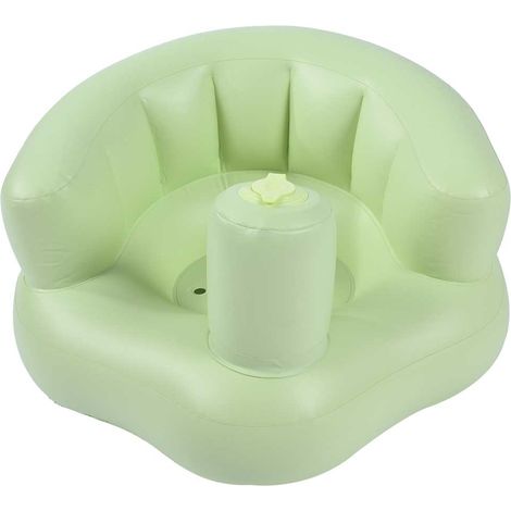 Siège de bain gonflable avec pompe intégrée pour bébé, chaise longue, canapé de jeu pour enfants (vert) (1/5)