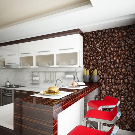 Papier peint grains de café - 250 x 193 cm (1/4)