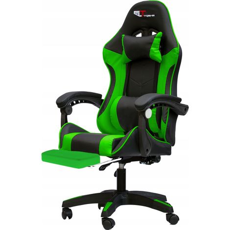 Chaise de jeu GTXFR-005 GT EXTREME, bureau, massage, éco-cuir, coussins (1/5)