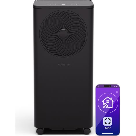 Klarstein mobile Klimaanlage mit Abluftschlauch, 9000 BTU - praktischer Luftentfeuchter, Ventilator & Kuhler in einem, inklusive Kit - ideal fur Raume bis 31 qm