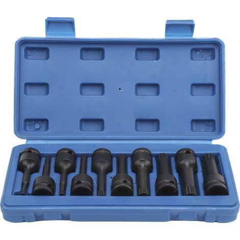 Coffret de 10 douilles carrées 1/2 pouce, embouts CRMO à impact M5 et M18, longueur 78 mm, avec boîte de rangement (1/5)