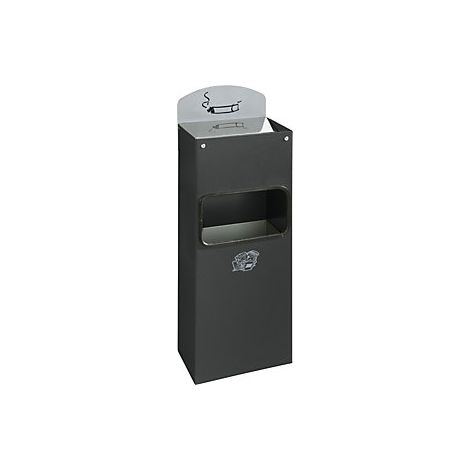 Combinación de cenicero de pared con boca para introducir basura