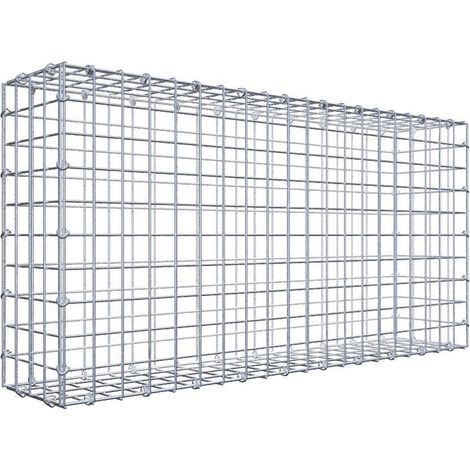 Gabiondeco - Gabion 100 cm x 50 cm x 20 cm (L x H x P). mailles 5 x 5 cm. Fermeture par anneaux en c - Made in Germany (1/5)