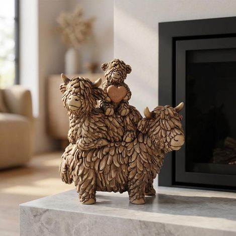 Hughie Highland Cow Family Ornament (1/2)