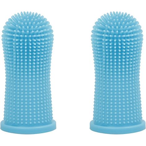 Juego de 2 cepillos de dientes, silicona, azul (1/5)
