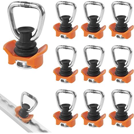 10 Stück Airlineschiene Zubehör, Edelstahl Endfitting für Airlineschiene Fitting, Zurrring für Airlineschiene Belastbarkeit 800 daN/kg, für Airlineschine und Zurrschienen (1/5)