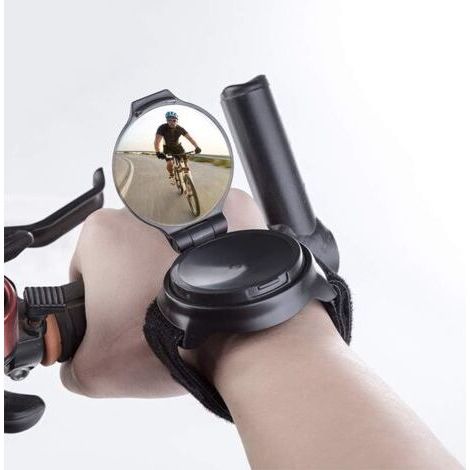 Cycling Bike Bicycle Rear View Mirror Wrist Guard Wristbands Back Mirror, Universal Rearview Mirror for Wrist, Portable and 360° adjustable Bike Mirror Electronic Racing, Bike (1/5)