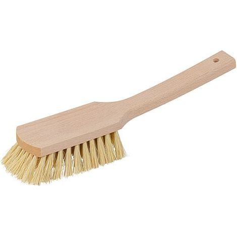 Brosse à manche, bois, 29cm, bombée, fibre
