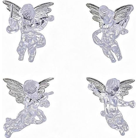 Angel Ornaments 4 Pcs Plastic Gold Wing For Christmas Tree 15X11 Cm Glass (1/5)