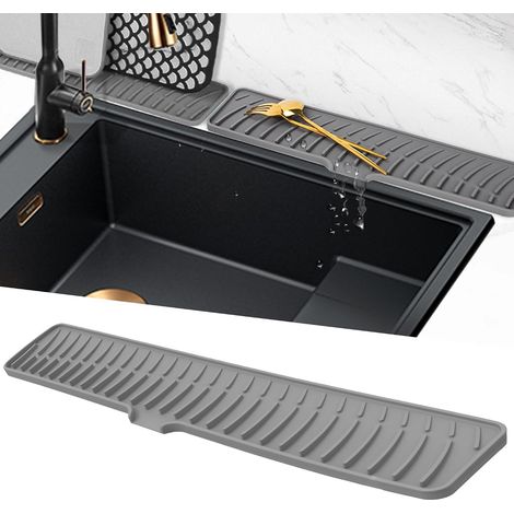 (60 cm) Schmale Abtropfmatte, Silikon-Wasserhahnmatte, Spülbecken-Trockenmatte, Abflussschutzmatte, Geschirrabtropfmatte (1/5)