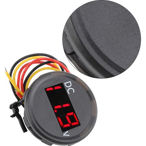 Digitales Gleichspannungsmessgerät 0-100V, wasserdichtes LED-Voltmeter für Auto und Motorrad (1/5)