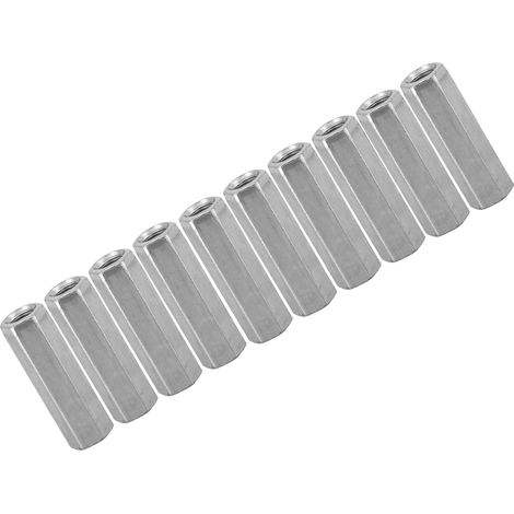 10 écrous à tige longue M8, écrous hexagonaux à manchon, fixations filetées d'écartement (M840)