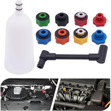 10-Stück-Set von Automotoröl-Auffüllern mit 8 Adaptern für Audi, BMW, Dodge, Honda usw. (1/5)