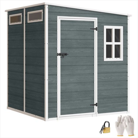 Abri de jardin 182 x 182 cm en aluminium et PP avec plancher (1/5)