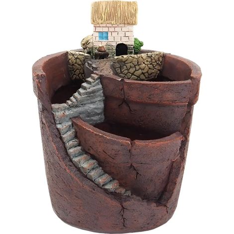 Pot de fleurs suspendu en imitation rotin avec motif en L (1/5)