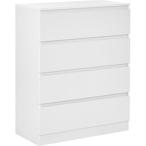 Cómoda armario aparador 4 cajones tablero de partículas estilo escandinavo blanco Winnipeg