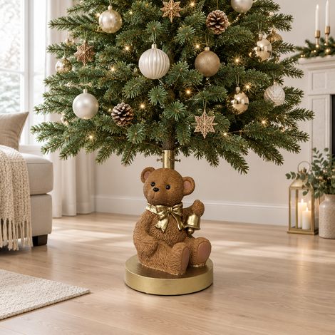 Orsetto base albero di natale di alta qualità decorazione natalizia -Gold (1/5)