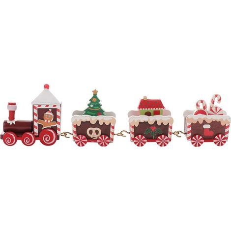Train De Noël En Bois - Décoration De Table De Fêtes - Jouet Éducatif Pour Enfants - Lot De 1 (1/5)