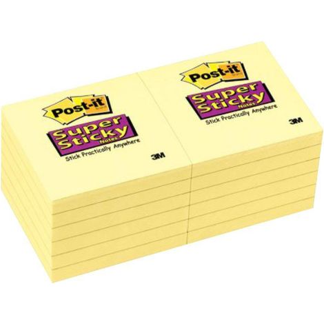 Post-It 654-S nota autoadhesiva Plaza Amarillo 90 hojas Autoadhesivo