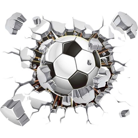 Sticker mural 3D en forme de boule, autocollant mural, pour une ambiance Porty, amovible et adhésif, idéal pour les chambres d'enfants, les salles de jeux et les maisons de location.-Football
