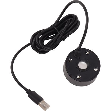 5V Ultraschallzerstäuber mit farbigen LEDs für Springbrunnen, Teich oder Aquarium – Schwarz (1/5)