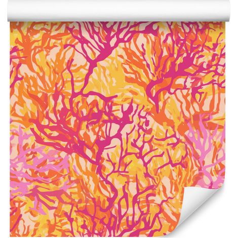 Papier peint à motifs pêche et corail pour salon et chambre, 50 x 1000 cm (1/5)