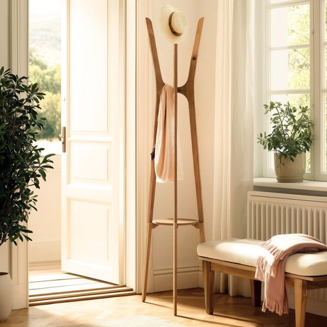 SIXTINE - Porte-manteau en bois de teck recyclé (1/5)