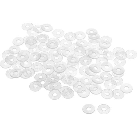 Rondelle Nylon Plat Joint Étanchéité 11mm OD 3,5mm ID 1mm Épaisseur pour Robinet Tuyau Eau Transparent Paquet de 100 (1/4)