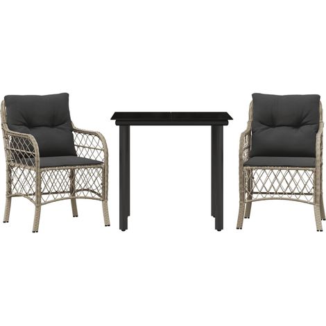 Maison Exclusive - Sillas y mesita de jardín 3 piezas ratán sinté (1/5)
