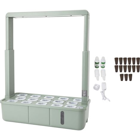 Sistema de cultivo hidropónico de interior con 15 macetas e iluminación LED para verduras, frutas y flores. (1/5)