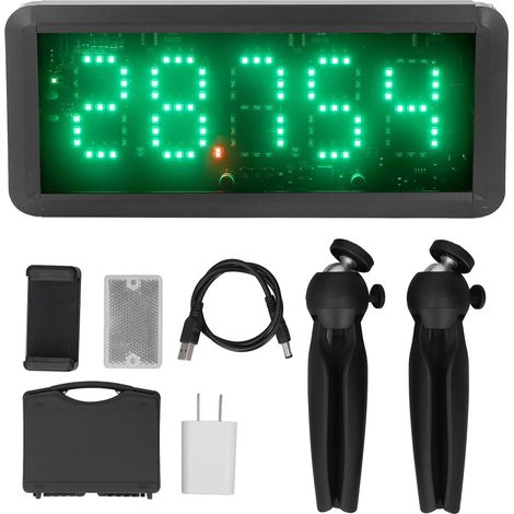 Minuterie Laser sans fil, alimentée par batterie, horloge de course, chronomètre pour vélo, entraînement de vitesse, patinage, moto, prise US 100-240V (1/5)