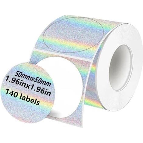 CCYKXA 2 pièce Autocollant for imprimante d'étiquettes thermiques 50x50, papier thermique Laser couleur auto-adhésif, combinaison for fabricant d'étiquettes Phome M110 M200 M120 E210(Silver-Speckle L (1/5)