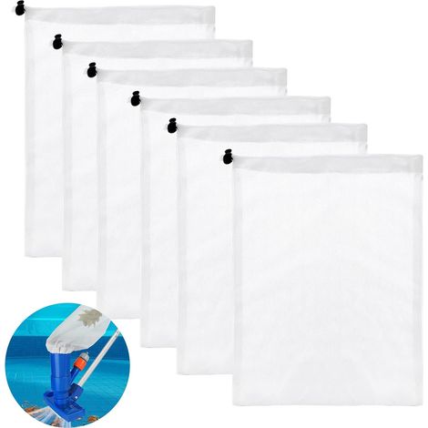 Lot 6 sacs filtrants maille fine – Pour aspirateur piscine, feuilles petites (1/5)