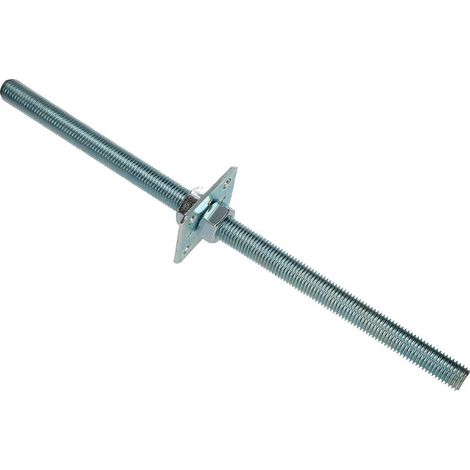 Support de poteau 80 x 80 x 500 mm - Filetage M24 mm - Avec vis - Pied de support réglable en hauteur - Galvanisé - Pied pour béton à sceller dans le béton (1/5)