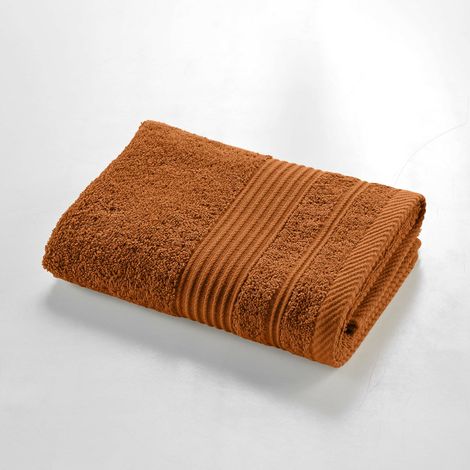 Serviette de toilette 50 x 90 cm éponge unie tendresse Caramel (1/4)