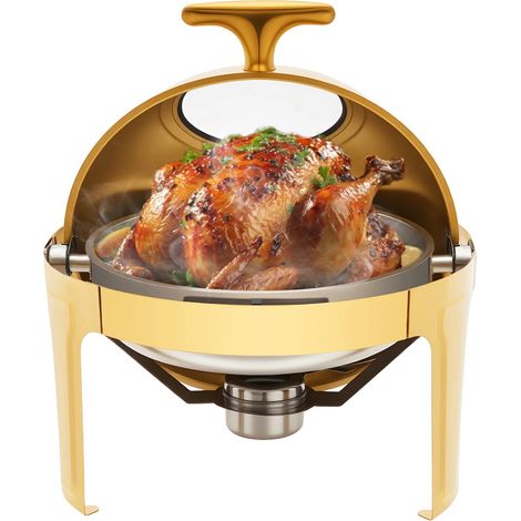 Plat à réchaud, capacité de 6,34 L, acier inoxydable 201, charge maximale 7 kg, dimensions 40 cm de diamètre, hauteur du produit 53 cm (1/5)