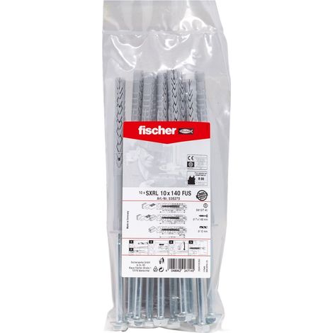 Fischer Fixation pour cadres SXRL 10x140 FUS B NV, 10 pièces - 536275